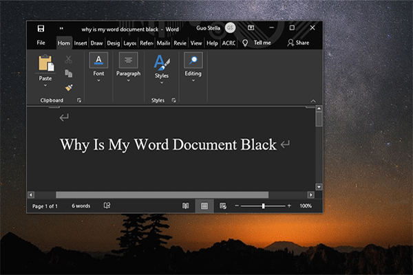 Por que meu documento do Word está preto? | Razões e soluções