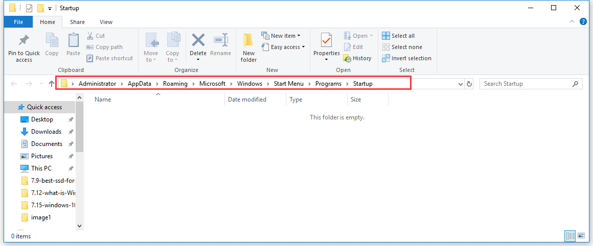 acessar a pasta de inicialização pessoal do Windows 10
