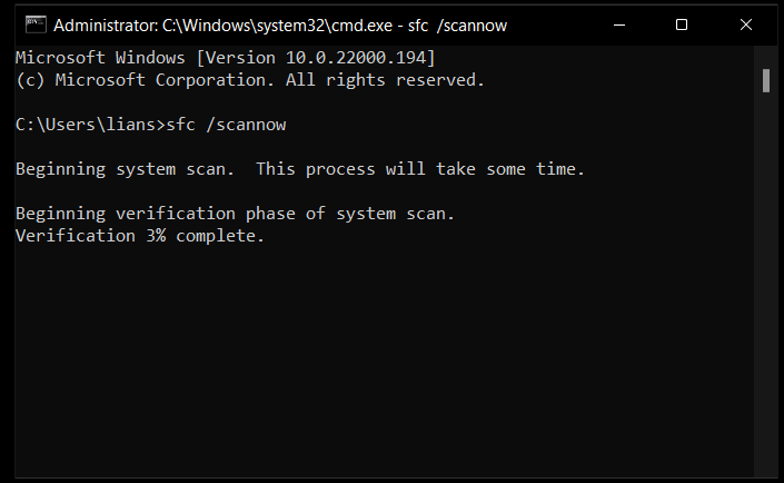 escaneo sfc de Windows 11