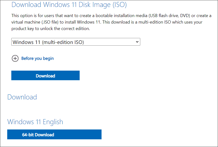 Загрузка ISO-образа установщика Windows 11 и установка ОС с USB-накопителя