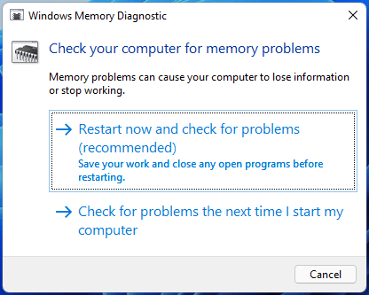 Diagnostico de memoria do Windows