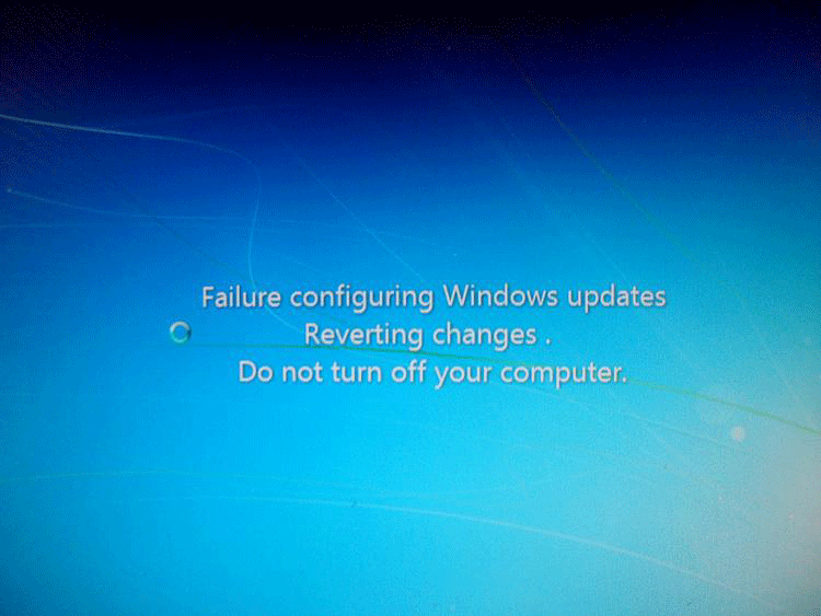 o problema falha ao configurar as atualizações do Windows, revertendo as alterações