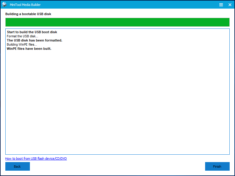 успешно создан USB для восстановления Windows 7 без DVD