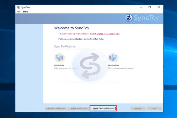 SyncToy для Windows 10