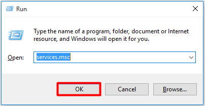 abra os serviços do Windows