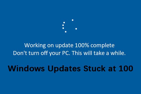Центр обновления Windows застрял на уровне 100