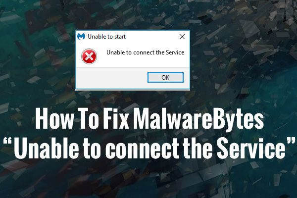 Malwarebytes incapaz de conectar o serviço