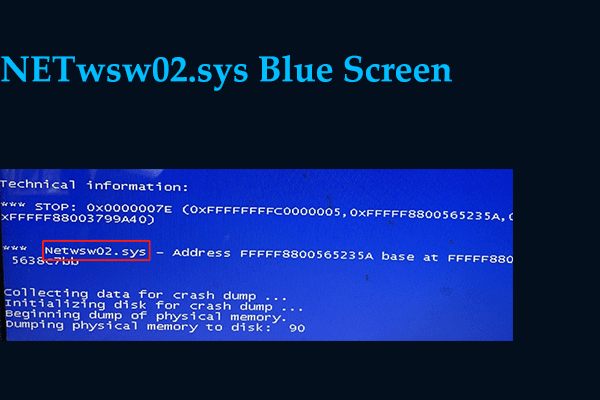 Como corrigir erro de tela azul NETwsw02.sys no Windows 10/8/7