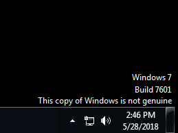 esta cópia do Windows não é original, compilação 7601