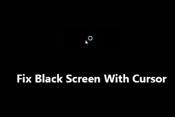 Layar hitam Windows 10 dengan kursor