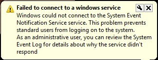 neizdevās izveidot savienojumu ar Windows pakalpojumu