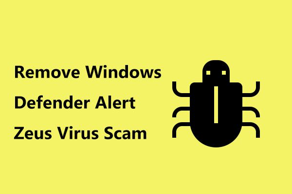 Vírus Zeus de alerta do Windows Defender