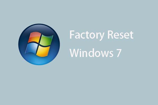 redefinição de fábrica do Windows 7