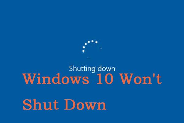 Windows 10 wordt niet afgesloten