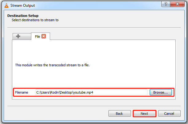 selecione um destino para transmitir