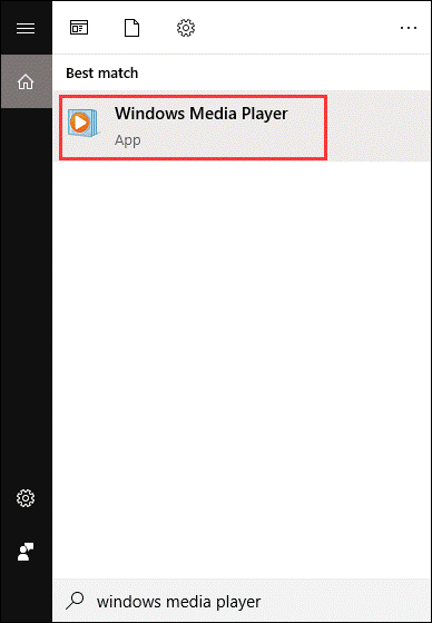 inicie o Windows Media Player