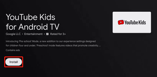 instale o aplicativo YouTube Kids