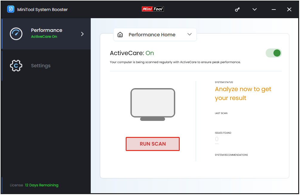 clique em EXECUTAR VERIFICAÇÃO