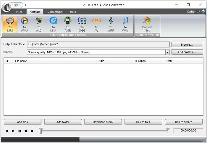 Conversor de áudio gratuito VSDC