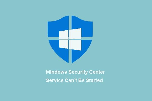 O serviço da Central de Segurança do Windows não pode ser iniciado
