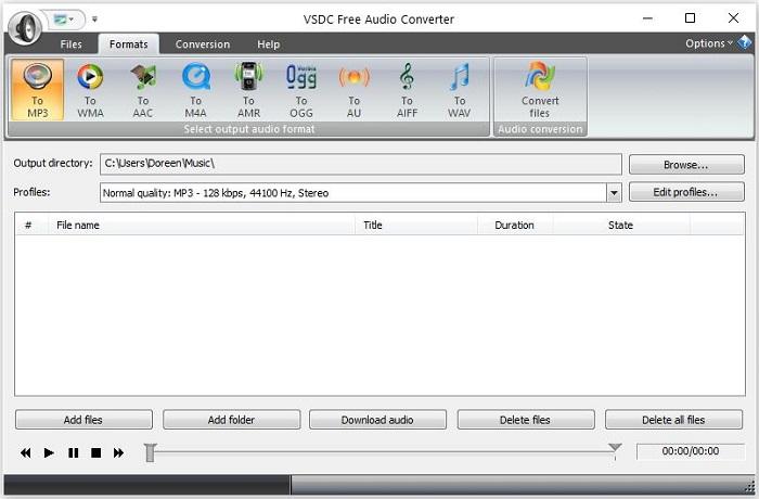 Conversor de áudio gratuito VSDC