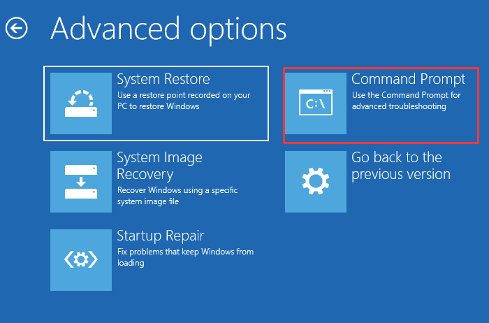 Booten Sie zur Eingabeaufforderung Windows 10