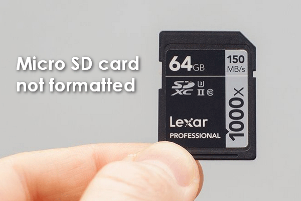 миниатюра карты micro SD не отформатирована