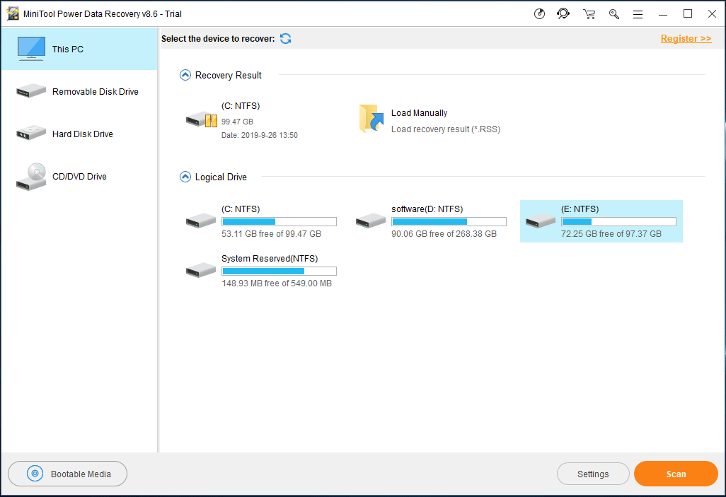 escolha este recurso do PC para recuperar arquivos perdidos após a reinicialização do computador