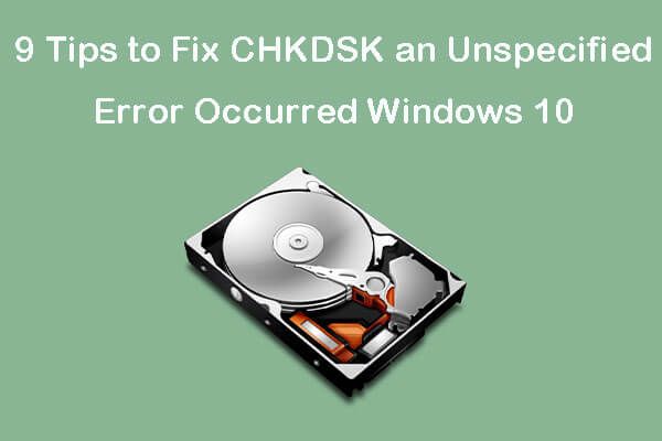 CHKDSK ocorreu um erro não especificado