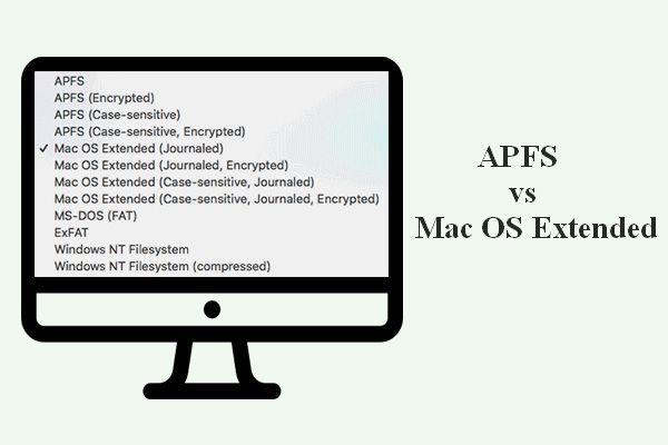 APFS לעומת Mac OS מורחב