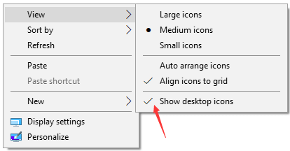 zeige Desktop Icons