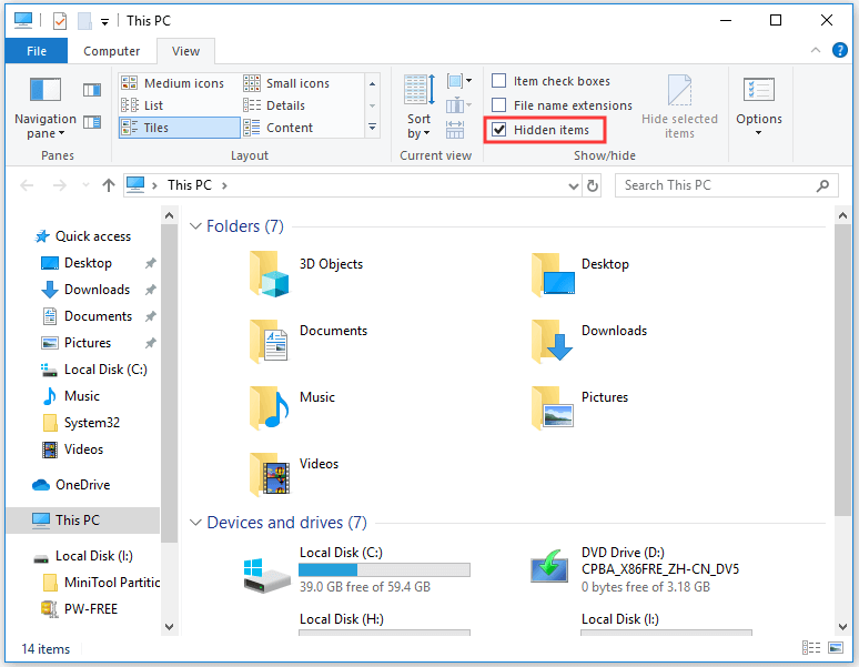показать папку ProgramData в Windows 10