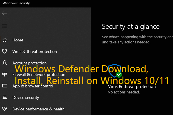 Baixe, instale e reinstale o Windows Defender no Win 10/11