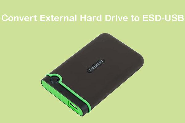 Решено: случайно преобразован внешний жесткий диск в ESD-USB.
