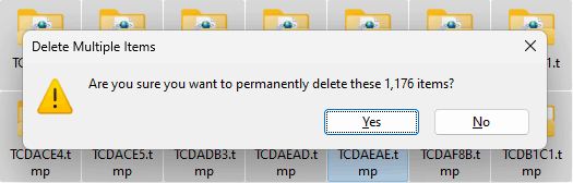 навсегда удалить временные файлы