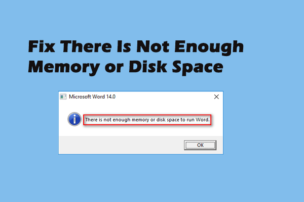 Correções completas para não haver memória ou espaço em disco suficiente