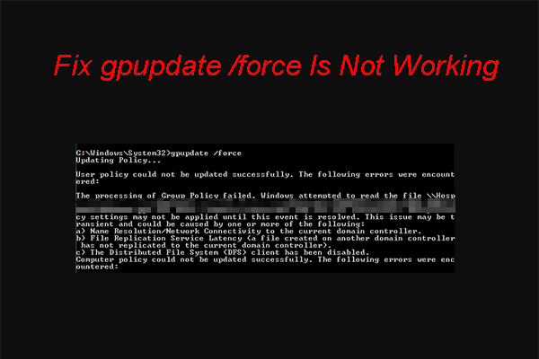 gpupdate /force não está funcionando: como consertar?