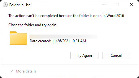 Файл используется Windows 11