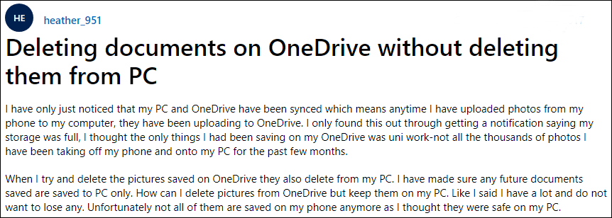 как удалить файлы из OneDrive, но не с компьютера
