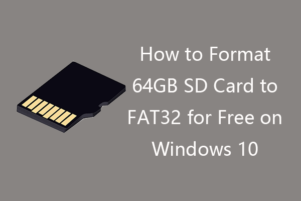 отформатируйте SD-карту 64 ГБ в FAT32