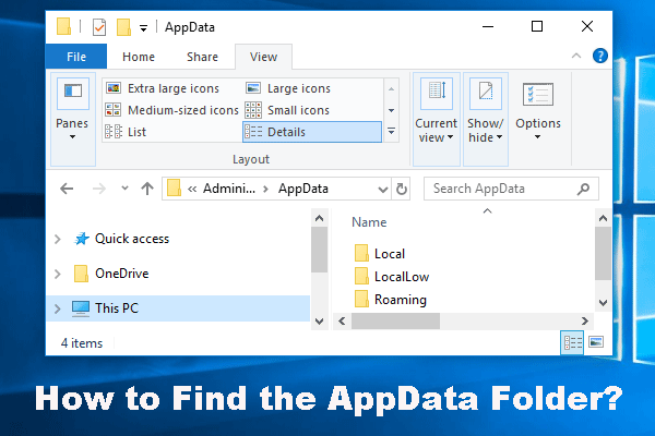 как найти миниатюру папки appdata