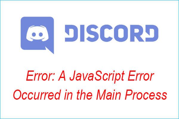 Ocorreu um erro de JavaScript no processo principal