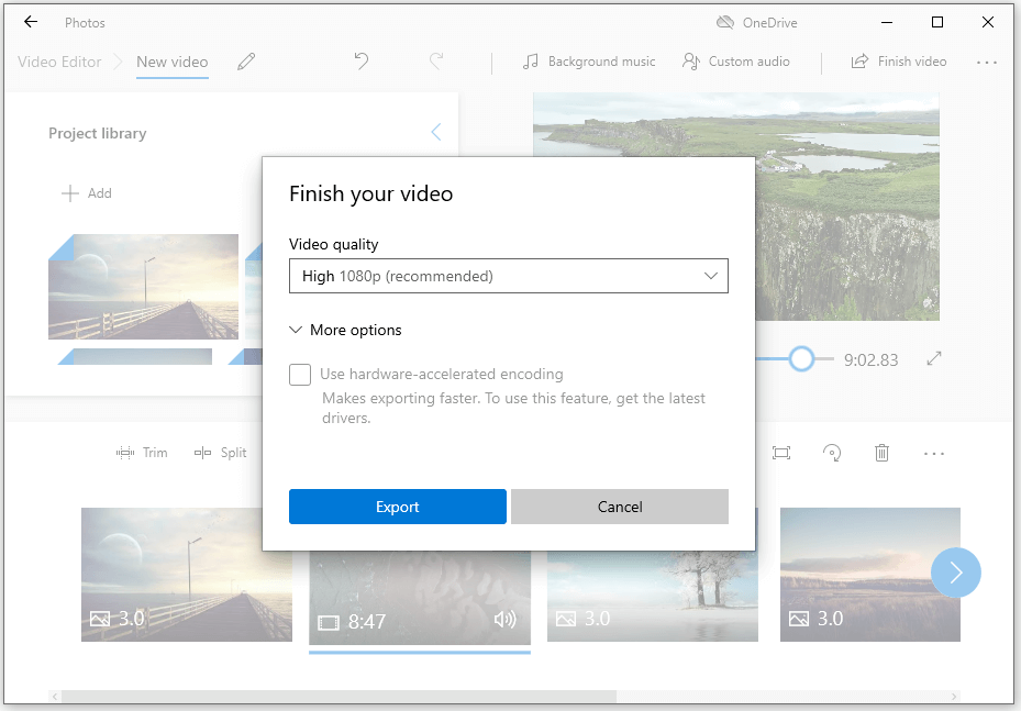 редактировать видео в Windows 10 с помощью приложения Фото
