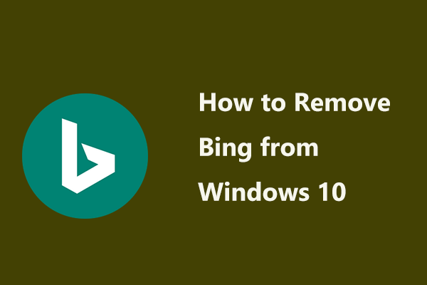 ta bort Bing från Windows 10