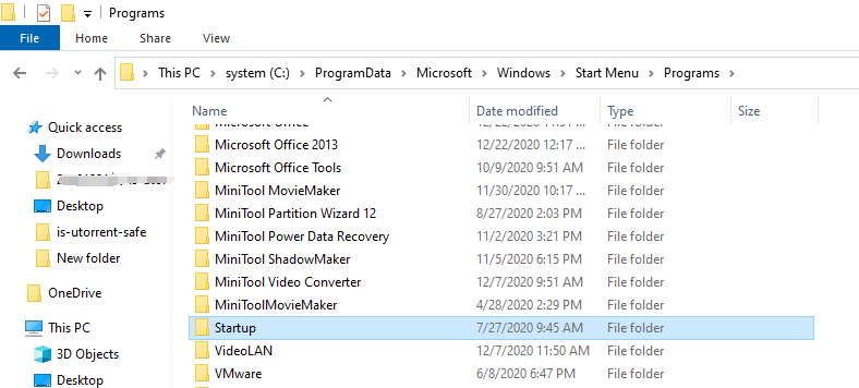 Windows-Startverzeichnis