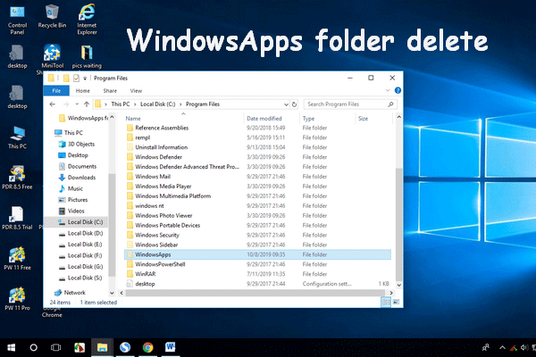 удалить эскиз папки WindowsApps для доступа