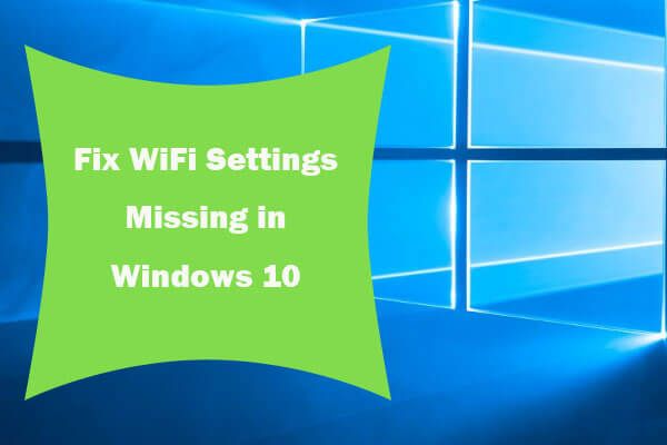 Configurações de WiFI sem Windows 10