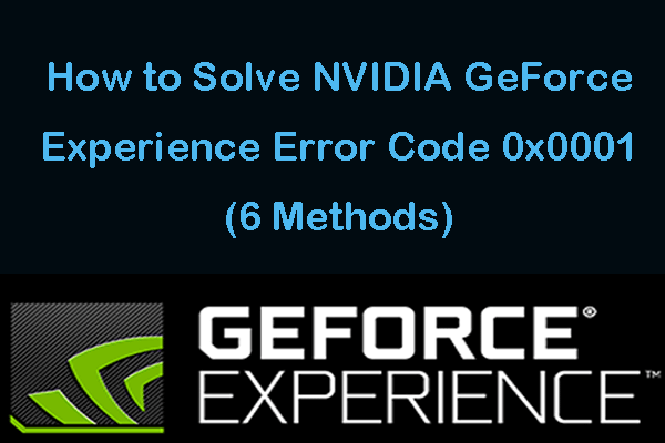 Код ошибки GeForce Experience 0x0001