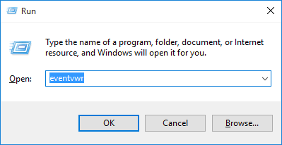 abrir o Visualizador de eventos do Windows 10 via CMD