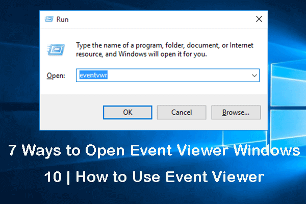 abrir o Visualizador de eventos do Windows 10